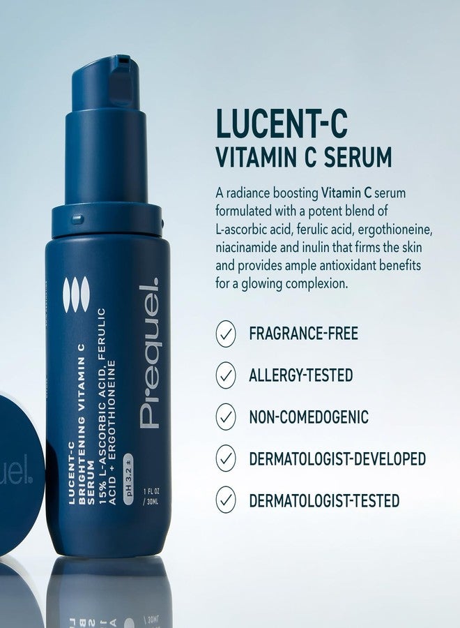 Prequel Skin Lucent-C, Vitamin C Serum for Face. Professional Facial L-Ascorbic Acid, Ferulic Acid Formula with Niacinamide. Clinical Skincare for Luminous Firm Skin. 1oz Pump - Image 2